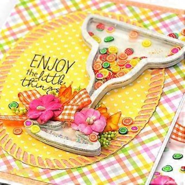 Vinflaska Skärformar Schablon Scrapbooking DIY Album Stämpel Papper Kort