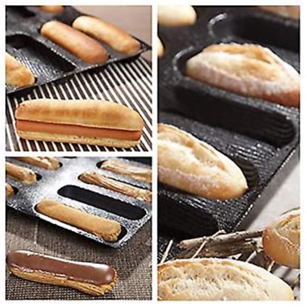 Silikone Brødform Non-Stick Perforeret Praktisk Franskbrød Hotdog Forme