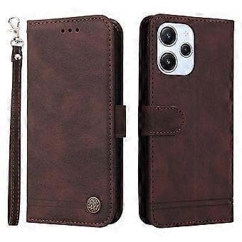 För Xiaomi Redmi 12 4G Skin-touch PU-läderfodral med präglade linjer, stativ och plånboksfunktion (Stil E)