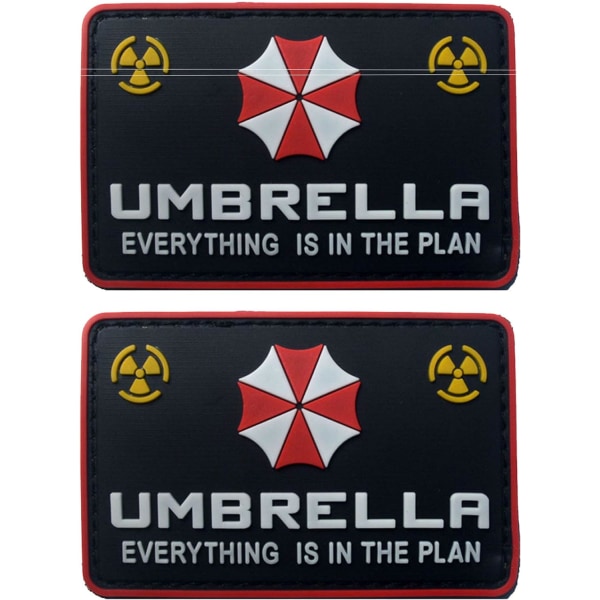 2 stk. Resident Evil Umbrella Corporation PVC-patch-badges