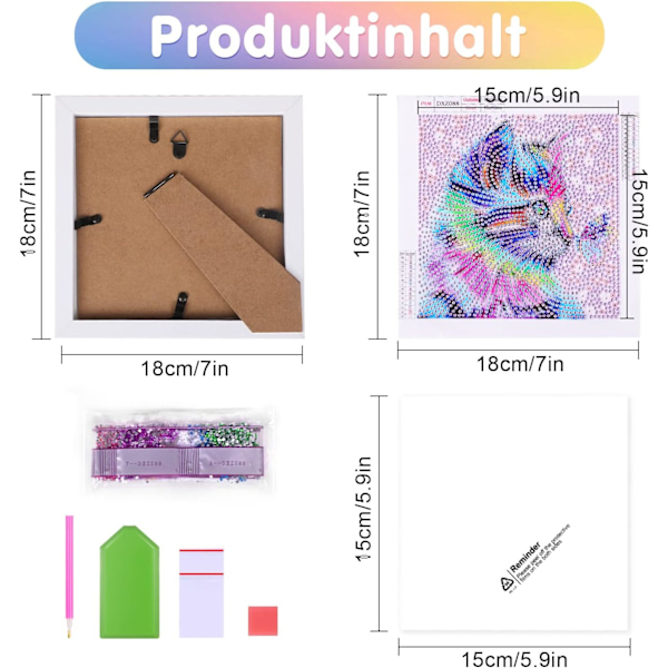 5D DIY Diamantmålning Broderi Komplett Kit (Katt) med Träram för Barn Flickor Vuxna, Konst