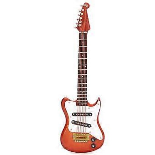5.9in Mini Gitarr Modell Delikat Miniatyr Musikinstrument Gitarr Modell Kaffe med Guldrep