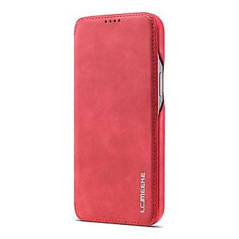 LC Ancient Series Lærtelefonveske For iPhone 15 Plus (Rød)