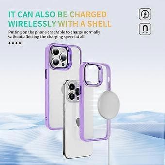 For iPhone 14 Pro-deksel Linseramme Støtteben TPU+Akryl Telefondeksel (Stil B)