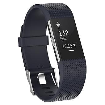 Til Fitbit Charge 2 Almindelig Tekstur Silikon Urrem med Spænde, Størrelse: S(Hvid) S(Blå)