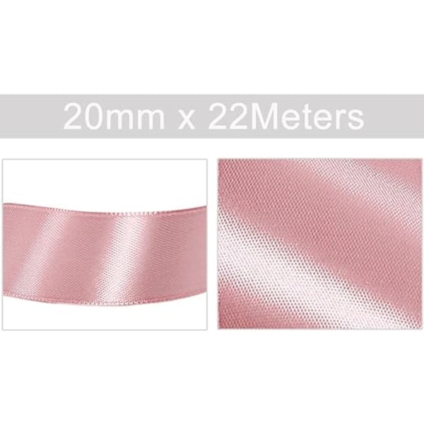 1 st roséguld satinband 20mm x 22m, satinband för presentpapper