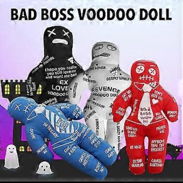Dårlig sjef Voodoo-dukke Stressreduksjonsmiddel Beste Nyhetensgave For Pink Elephant Exchange Polyester Feriefestgaver raskt (Svart)