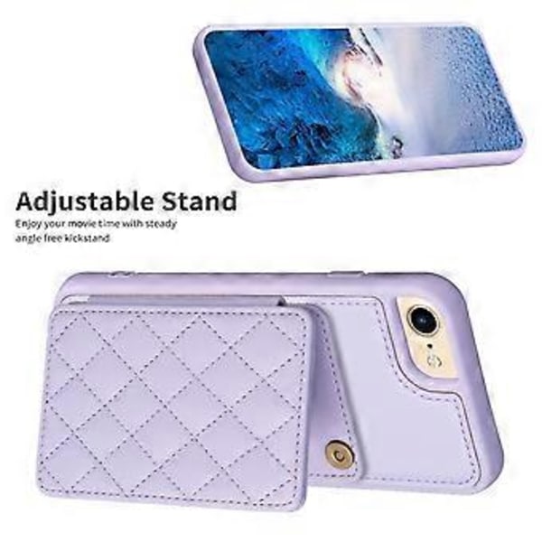 BF25 TPU-fodral med PU-läderbeläggning för iPhone 6/6s/7/8, med kortfack och stativ (Stil E)