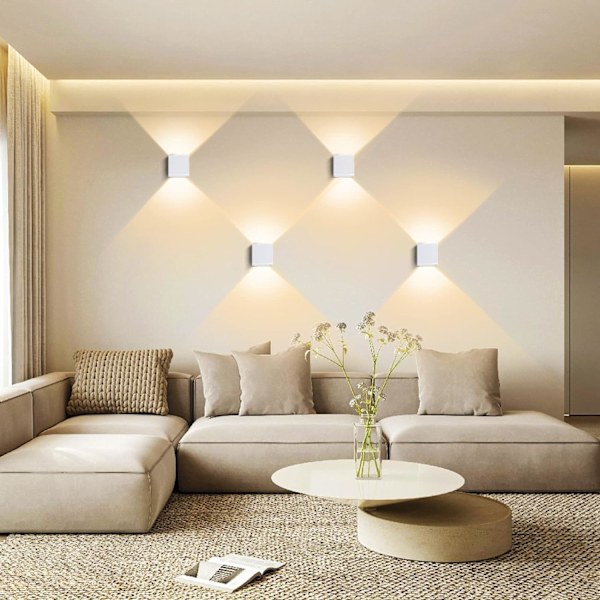 4 kpl LED-seinävalaisinta sisätiloihin, 3000 K:n seinävalaisimet sisätiloihin, 6 W:n LED-seinävalaisimet
