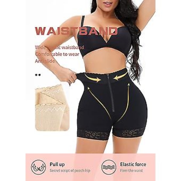 Dam Plus Size Skinny Waist Hip Raise Byxor Spets Stretch Shapewear Byxor ( )