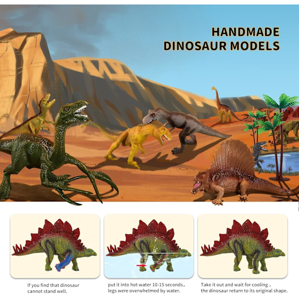 Dinosaur Legetøj til Børn 3-5 med Aktivitetslegemåtte & Træer, Edukat*