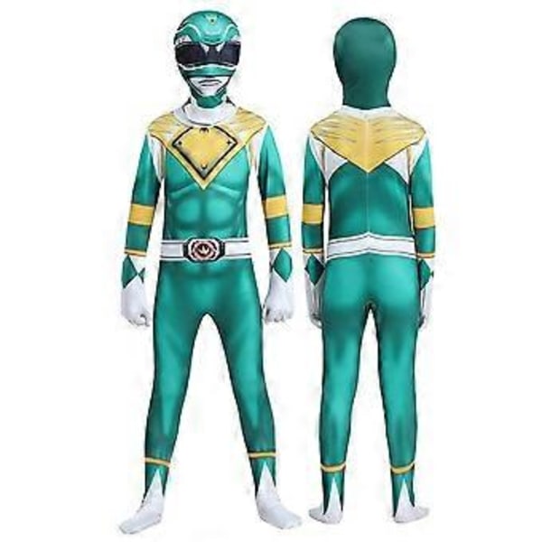 Mighty Morphin Power Rangers Cosplay -asu haalari bodypuku juhla naamiaisasu setti miehille ja naisille (160 vihreä)
