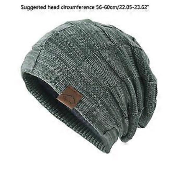 Elastiske Beanies Hue med Tyk Plysforing Vindtæt Hue til Kvinder Piger Hold Ørerne Varme Beanies Koldt Vejr Forsyninger blandet grå (blandet grå)