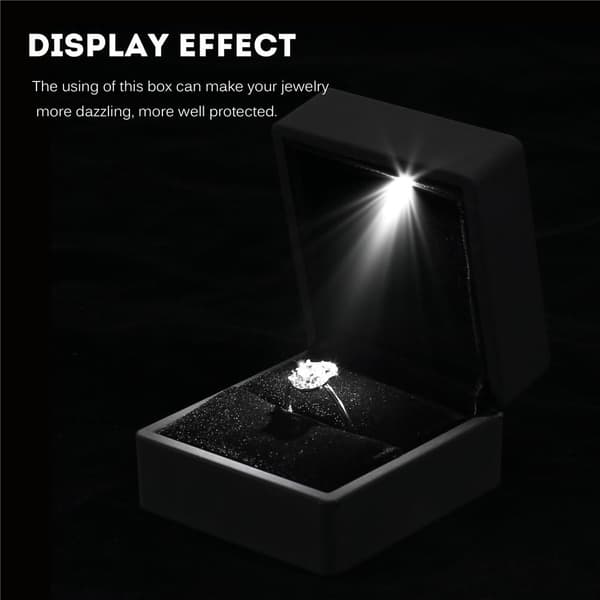 (sort) Fashionabel LED Ring Box Lysende Ring Box til Ægteskabsforslag Ring Box med Intern LED