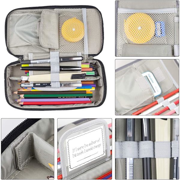 Etui, lærred, stor kapacitet, pennepose, makeup-pung, praktisk