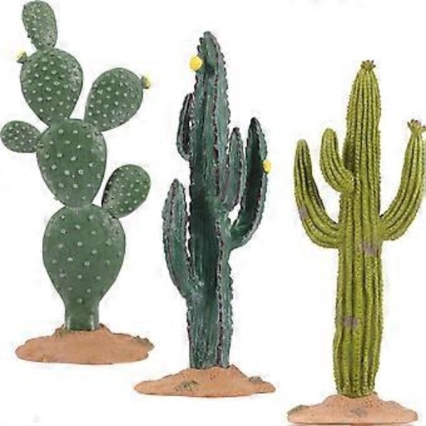 3 stk. Simuleret Kaktus Ornament Mikrolandskab Plante Statue Dekor Husholdnings Fake Kaktus Pynt