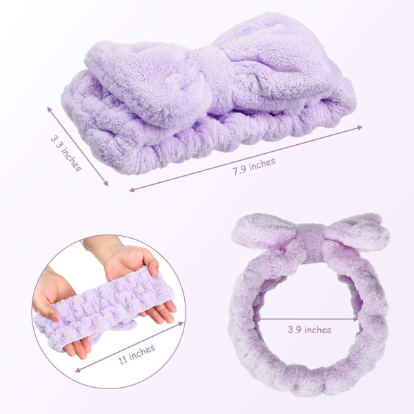 3-pack Handdukshuvudband för Kvinnor, Ansiktsrengöring & Makeup Spa Huvudband,*