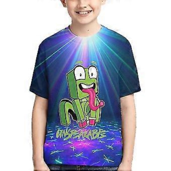 Barn Pojkar Flickor Unspeakable 3D-tryckta Kortärmade T-shirts Tecknad Rundhalsad Topp Tee (9-10 År A)