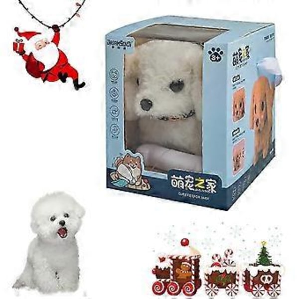 Robot Hvalp, Min Realistiske Robot Hvalp Milow Realistisk Gående Teddy Plys m/ Æske (Bichon Frise)
