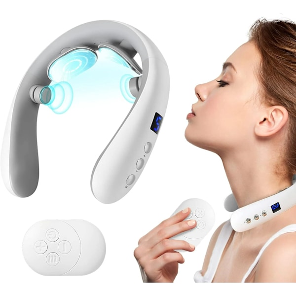 Bärbar elektrisk nackmassager med värmefunktion för djup ti