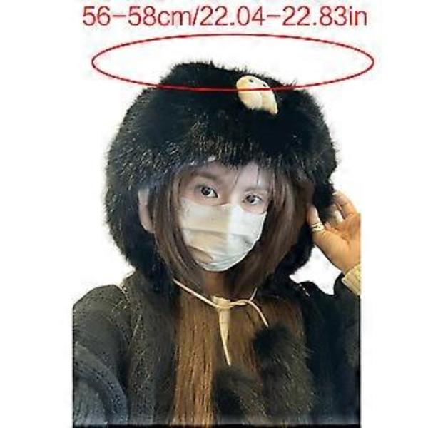 Pörröinen pehmoinen sarjakuvahattu talveen Fleecevuorellinen päähine Cosplay-asu Hattu Unisex Trapper-hattu vuorikiipeilyyn Valkoinen (Valkoinen)