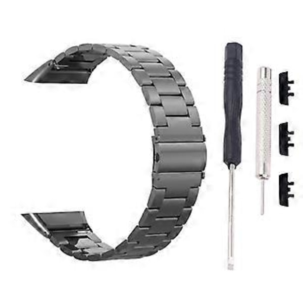 Armband i rostfritt stål för Huawei Honor Band 6 Smartwatch, Dubbel Snapplås, Massivt Rostfritt Stål (2 Grå)