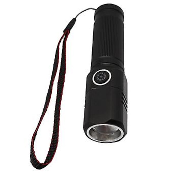 USB-laddningsbar kompakt ficklampa med rött varningsljus, hög lumen, vattentät, för nattfiske