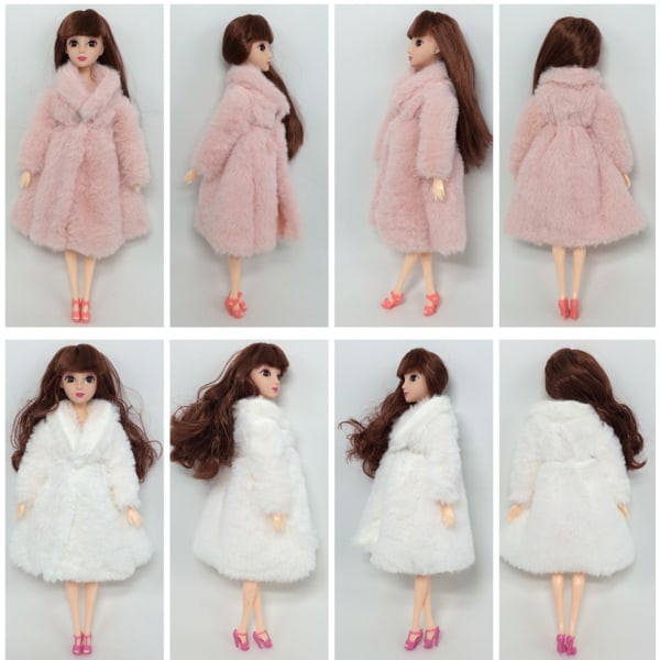 4 st dockkläder i plysch, vinterkläder i plysch, Barbie-dockkläder