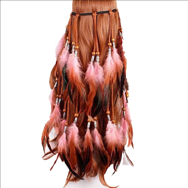 Fjederhovedbeklædning Hippie Boho Pandebånd - Fancy Feather Headd