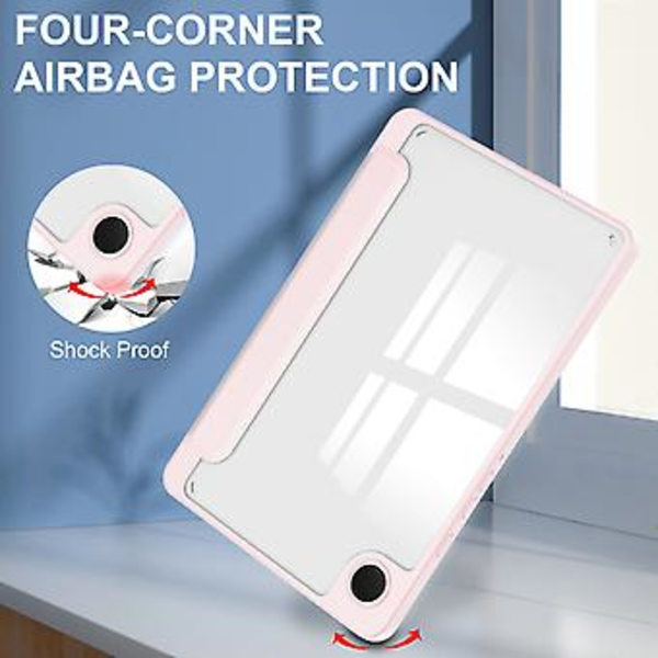 3-delt lærveske for Samsung Galaxy Tab A9 (Rosa)