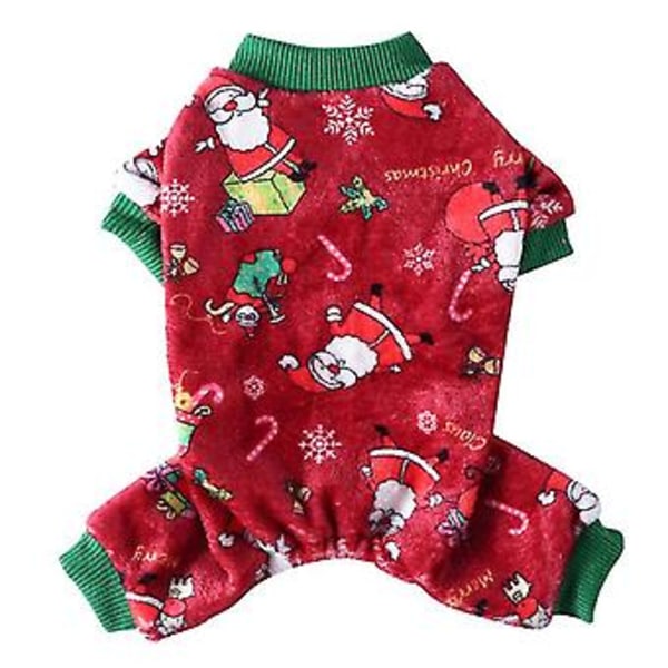 Jule-Vinter Hundepjækser Jumpsuit Til Små Hunde Shih Tzu Yorkshire Trøjer Blød Fleece Hvalp Kattedyr Tøj Kæledyr Tøj 4 (XL)