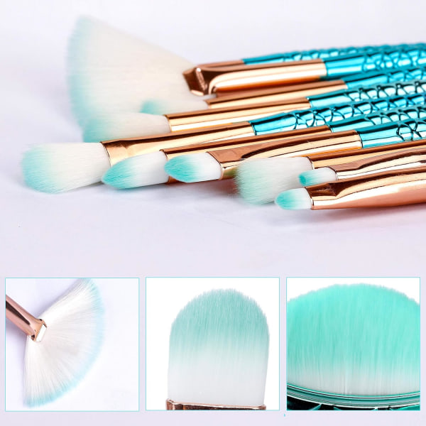 Makeup Brush Sæt 3D Havfrue Form Makeup Brush Professionel Cos