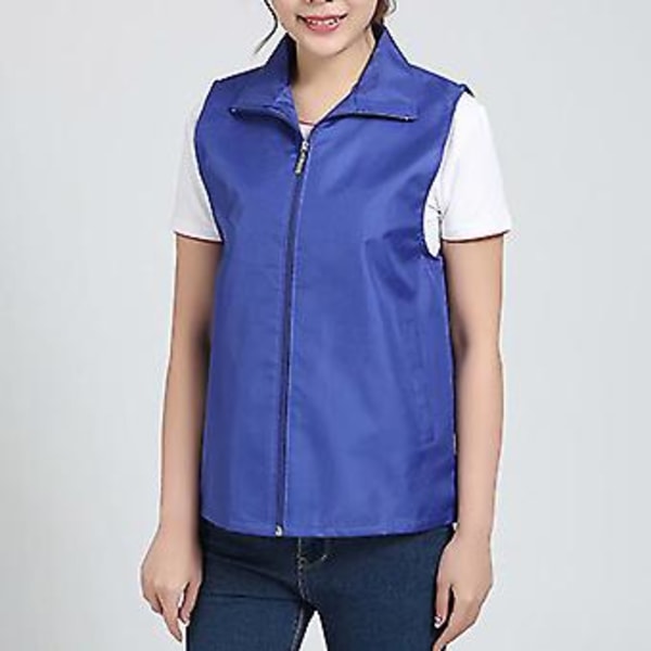 Liivitaskuilla varustettu liivi, ilman hihoja, kaulus, vetoketjullinen, verkkovuori, ulkoiluun, vapaaehtoiseen työhön, kirkas väri, slim fit, työliivi (L Musta)