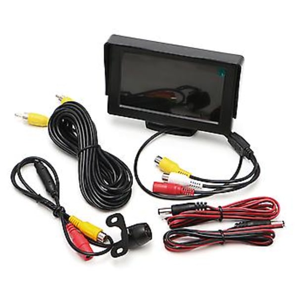 2-i-1 Bilparkeringskit 4,3\" TFT LCD-skärm + Vattentät backkamera