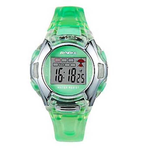 Digitala barnklockor för pojkar flickor LED Sport Vattentäta armbandsur Barn (Grön)