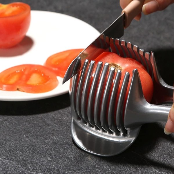 Citron Tomatskärare Hållare Rund Fruktskär med Handtag Kök