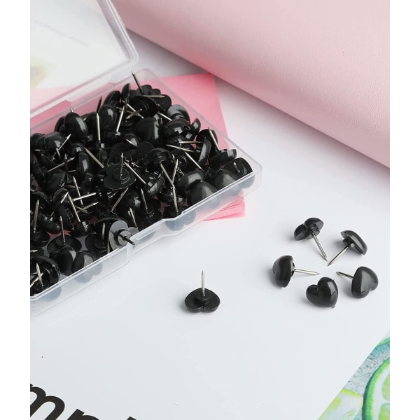 100 stk. Push Pins, Veggpush Pins, Plast- og Stålspiss Push Pins