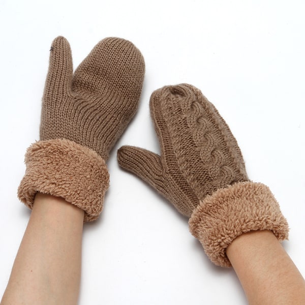 Brown Knitted Gloves for Kid Mittens Women Fashion Knitted P