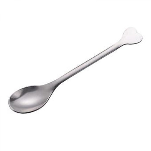 Mini jälkiruokalusikka, ruostumattomasta teräksestä valmistettu mini espressolusikka, pieni lusikka jälkiruokiin, teelle, alkupaloille - sydämenmuotoinen kahva