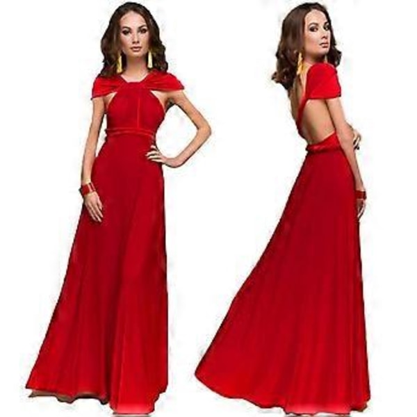 Kvinnors Aftonklänning, Multi-Way Wrap, Brudtärna, Formell, Lång Maxi, Omvandlingsbar Klänning (XL Blå)