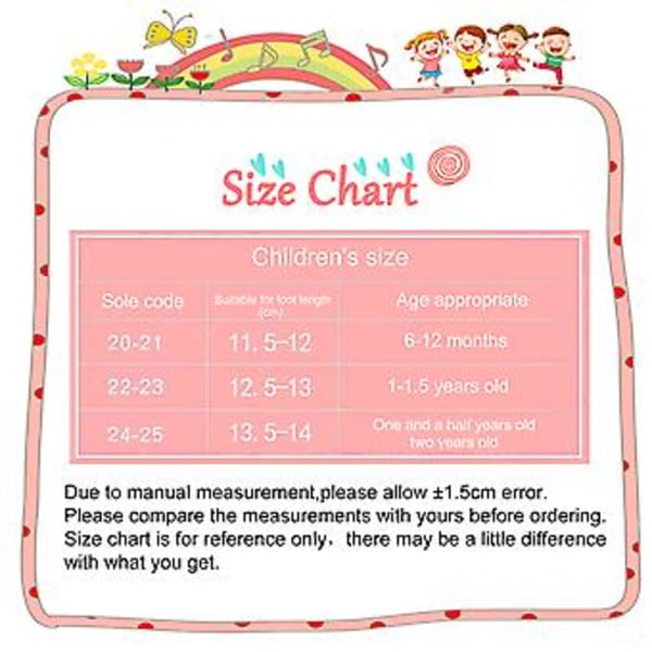 Fianao 1 Par Første-gangssko Elastiske Sko Overflade Tilpasset Baby Første-gangssko (22 cm Pink)