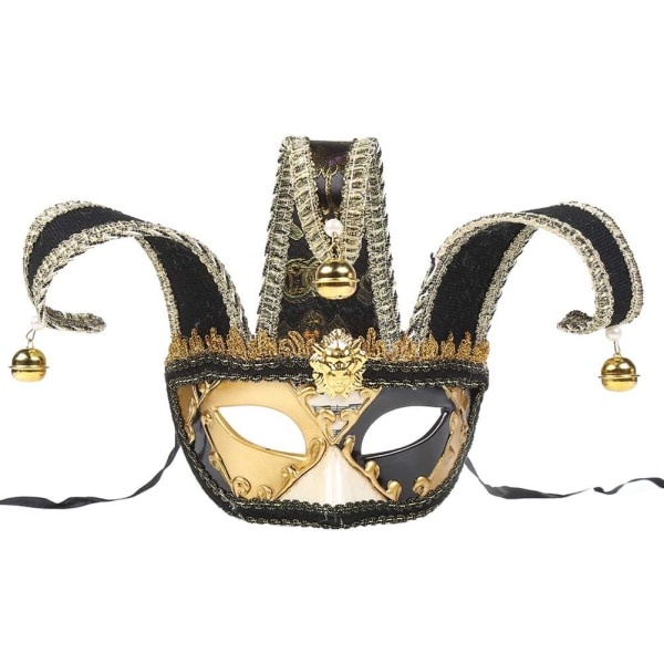 (sort) Venetiansk maske til mænd Halv ansigtsmaske til maskeradefest