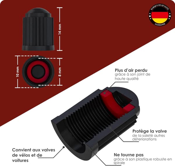 Ventilhetter, 10 stk, sykkelventilhetter, bilventilhetter, motorsykkel