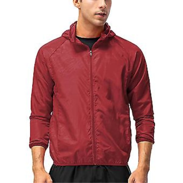 Lätt Herr Casual Jacka Combat Utomhus Vandring Huva Kappa Överdelar-r (XL Röd)