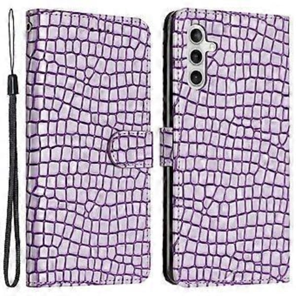 Läderfodral för Samsung Galaxy A34 5G med krokodilstruktur, stativ, plånboksfunktion och handrem
