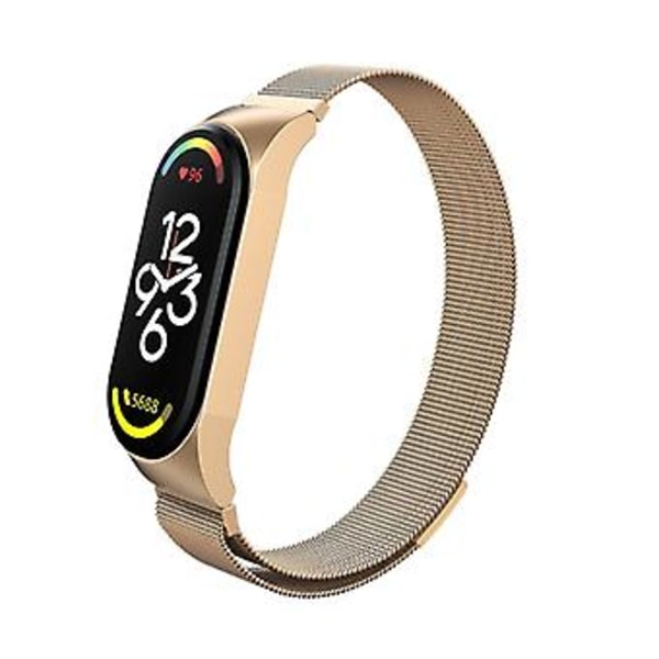 Metallklokkearmbånd for Xiaomi Mi Band 7 (Roségull)