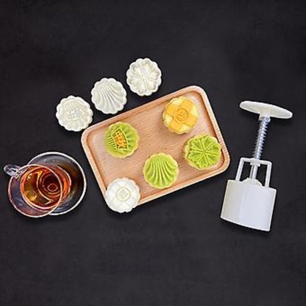 50g Månekageforme i Plastik Mid-Autumn Tema Månekageform DIY Bagegrej Sæt