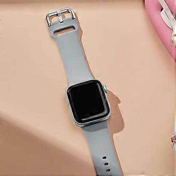 Kompatibel med Apple Watch Remme 41mm 40mm 38mm, Bløde Silikon Sport Armbånd Udskiftningsrem med Klassisk Spænde til iWatch Serie SE 7 6 5 4 3 2