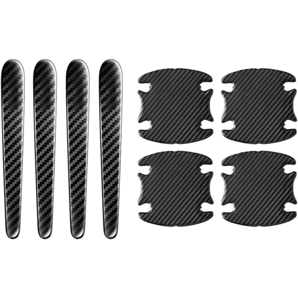 8 pcs Car Door Handle Sticker Film, Carbon Fiber Protective Films