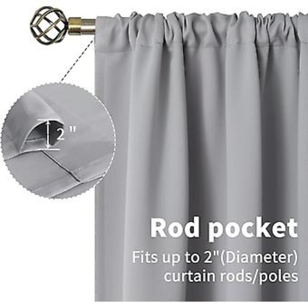 od Pocket Vita Gardiner för Vardagsrum - Termiskt Isolerande Fönsterbehandling Gardiner för Sovrum, 2 Paneler, 52 x 63 Tum